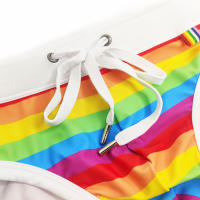 Bragas De Natación Para Hombre En Blanco Con Estampado De Bandas Sport Y Playa Moda Verano Material Poliéster Y Spandex - details 14