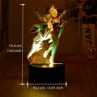 Lámpara 3D De Anime Genshin Impact LED Luz Nocturna Zhongli HuTao Xiao Shenhe Para Decoración De Habitación Regalo De Cumpleaños Luces - details 6
