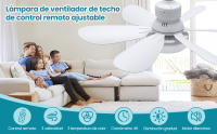 Ventilador de Techo con Luz y Mando a Distancia, Silencioso, 6 Aspas, Dormitorio y Salón - details 0