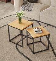 LILI HOME Mesas Nido - Diseño Moderno y Funcional Dimensiones: 50 x 50 x 50 cm / 40 x 40 x 40 cm / 30 x 30 x 30 cm. Perfectas como mesas de café, auxiliares, de noche o decorativas. Base metálica que garantiza durabilidad y firmeza. - details 1