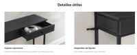 VASAGLE Mesa de Consola, Mesa de Entrada, Mesa de Sofá con 2 Cajones, Marco de Acero, Estable, para Pasillo, Dormitorio, Salón, Estilo Industrial, Gris Carbón y Negro Tinta/Marrón Camello y Negro Tinta - details 2
