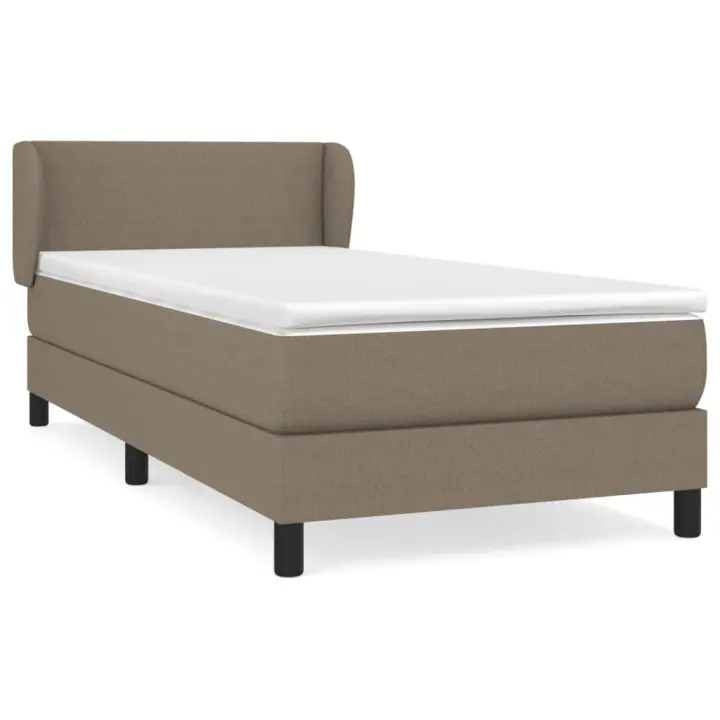 vidaXL Cama box spring con colchón tela gris taupe 80x200 cm - 1