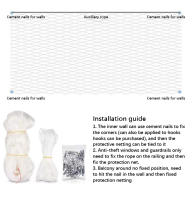 Cubierta Protectora Para Mascotas Red Flotante De Plástico Y Nylon Con Malla De Acero Para Ventanas Seguridad Anticaída Para Jardín Y Balcones - details 5