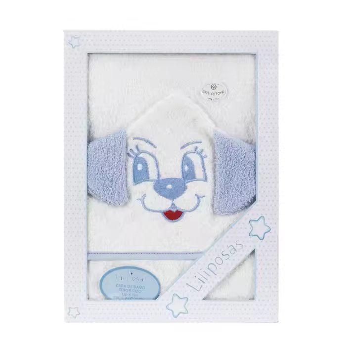 Toalla de Baño para Bebé Modelo Perrito de Algodón con Capucha y Gran Tamaño - Interbaby - 1