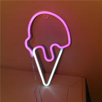 Luz LED De Cono De Helado Adorable Neón Decoración De Pared Para Habitación Kawaii Regalo De Navidad Para Bebé Luz Nocturna De Dibujos Animados - details 1