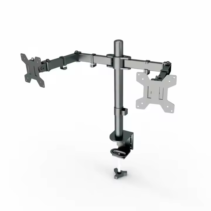 SODANY Soporte Monitor Doble Brazo 15"-33", VESA 75/100, Ajustable Altura y Giro 360°, Hasta 8kg/Brazo, Acero Ergonómico - 1