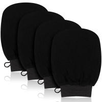 4PC Guantes Exfoliantes Para Limpieza Corporal Y Masaje Facial Duros Y Duraderos Negros Para Eliminar Piel Muerta En Ducha - details 1