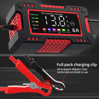 Cargador De Batería Para Coche Y Motocicletas 12V 6A Pantalla Grande 14.6V 6A Compatible Con Lifepo4 Lead Acid AGM GEL PB Lithium Material ABS - details 16