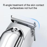 Cortapelos de acero inoxidable plateado para barberos profesionales e individuos para recortar todo tipo de cabello, barba, cuerpo/pecho, recortador inalámbrico recargable - details 4