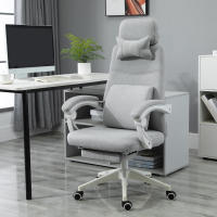 Vinsetto High Back Office Chair Modern Adjustable Reclining Executive Swivel Computer Desk Seat with Armrest and Footrest, Grey - details 1