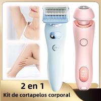 Epilador Eléctrico Para Mujeres 2 En 1 Recargable Doble Cabeza Impermeable Kit De Peluquería Corporal Para Eliminación De Vello Shaver Para Damas En El Bikini Y Axilas - details 0