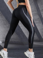 Pantalones De Yoga Para Mujer Con Cintura Alta Y Costuras Coloridas Talla Grande Control De Abdomen Leggings De Ejercicio Transpirables Que Levantan Las Caderas - details 4