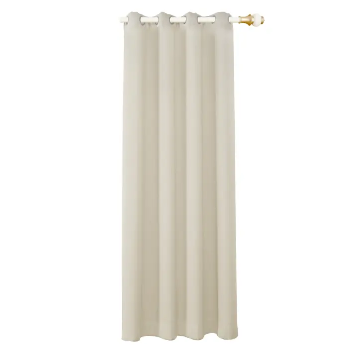 Panel De Cortinas Aislantes De Calor Y Luz Negra Gruesas Para Sala De Estar 100% Tejido De Poliéster Y Algodón Bloqueo De Calor Invierno Mantener Calido Cortinas De Ventana Con Anillas - 1