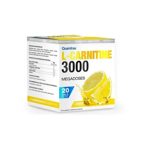 Quamtrax L-CARNITINE 3000 (20 VIALES) SABOR LIMÓN - 1