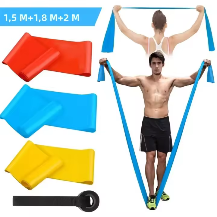 3Pcs Bandas De Fitness Elásticas Resistencia Yoga Pilates Crossfit Equipo De Ejercicio Para Estiramiento Y Trabajo Muscular - 1