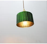 Lámpara Colgante De Vidrio Y Cobre Para Comedor Sala De Estar Dormitorio LED No Dimmable Color Verde Instalación Por Cordón - details 14