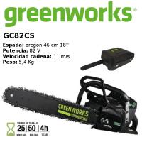 MOTOSIERRA BATERÍA PROFESIONAL GREENWORKS DE 82 V GC82CS (NO INCLUYE BATERÍA NI CARGADOR) - details 0