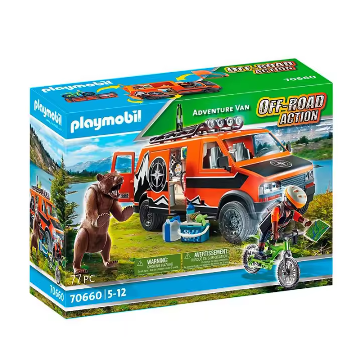 Playmobil Furgoneta Aventura con Oso y Ciclista 70660. - 1