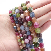Turmalina Colorida De Corte Facetado Piedra Natural Para Fabricación De Joyas Pulsera Y Collar DIY Accesorios 6/8/10mm - details 0