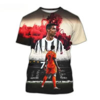 Camiseta De Verano 3D De Fútbol Estrella Cristiano Ronaldo Para Hombre Oversized Camiseta Nueva Cuello En V Manga Corta Tops Transpirable - details 6