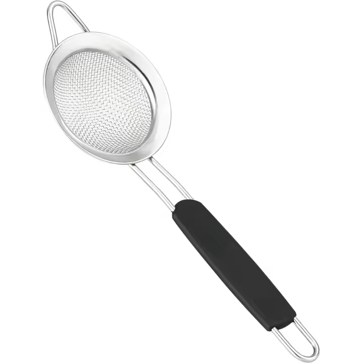 Juego de tamices y coladores Negros-Tamiz de metal de Maple inoxable, colador de Malla FINA, Tamiz de cocina de Malla FINA, Tamiz para Cocinar, Tamiz de harina para hornearRus - 1