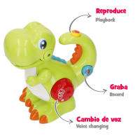 Winfun - Dinosaurio juguete bebé, incluye luz, mide 9x15x16 cm, melodías y sonidos, grabación de voz, juego interactivo articulado, estimulación sensorial, dinosaurios juguetes 2 años, regalos para niños - details 4