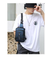 Bolsa De Pecho Multifuncional Para Hombre En Nylon Con Patente Impermeable Antirrobo Para Viajes Con Carga USB Bolsa Masculina Casual - details 18