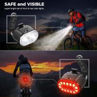 Juego De Luces Delanteras Y Traseras Para Bicicleta USB Recargable Lámpara De Cabeza LED Impermeable Luces De Bicicleta MTB Accesorios De Bicicleta - details 8