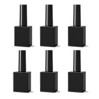 6Pcs Botellas De Uñas De Vidrio Vacías De 15ml Con Tapa Y Cepillo En Colores Negro Y Blanco Contenedores Cosméticos Refillables - details 6