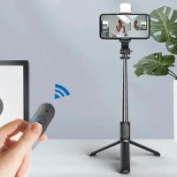 Palo Selfie Portátil De 41 Pulgadas Con Trípode Para Teléfono Móvil Y Control Remoto Inalámbrico 360 Grados Rotación Compatible Con iPhone Samsung Xiaomi - details 7
