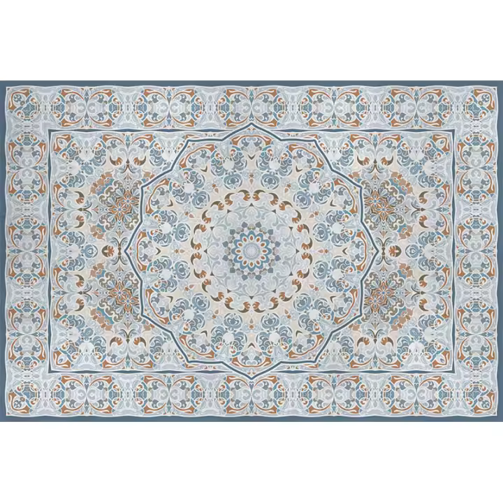Alfombra vinílica imitación Persa gris antideslizante - 1