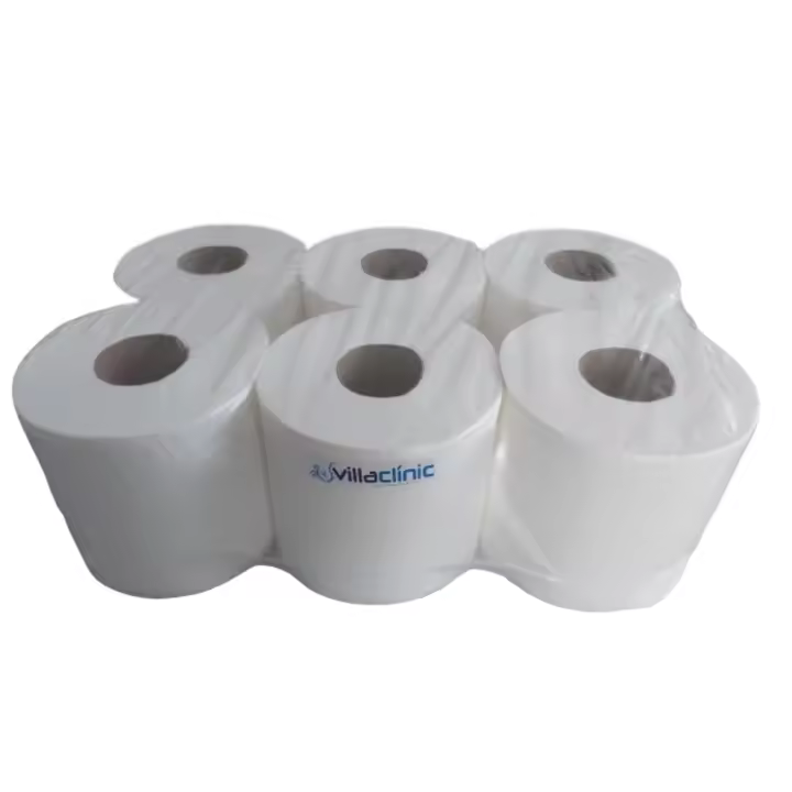 Papel secamanos (1 k POR ROLLO, 510 servicios) absorbente papel cocina, industrial, celulosa blanco 2 capas, laminado Cisent - 1