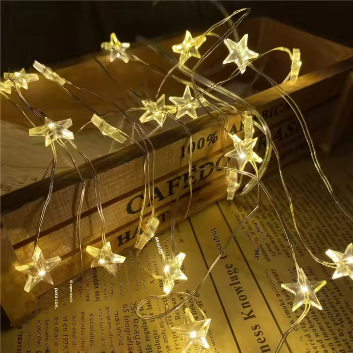 Luces De Hada Estelar 4M CR2032 Operadas Por Batería Silber Wire Decoración De Dormitorio Regalo De Boda Fiesta LED - 1