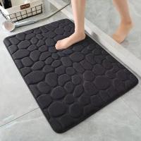 Alfombra De Baño Antideslizante 3D Piel De Cobblestone Absorbente Alfombrilla De Puerta Para Piso Máquina Lavable Secado Rápido Moderno Estilo - details 3