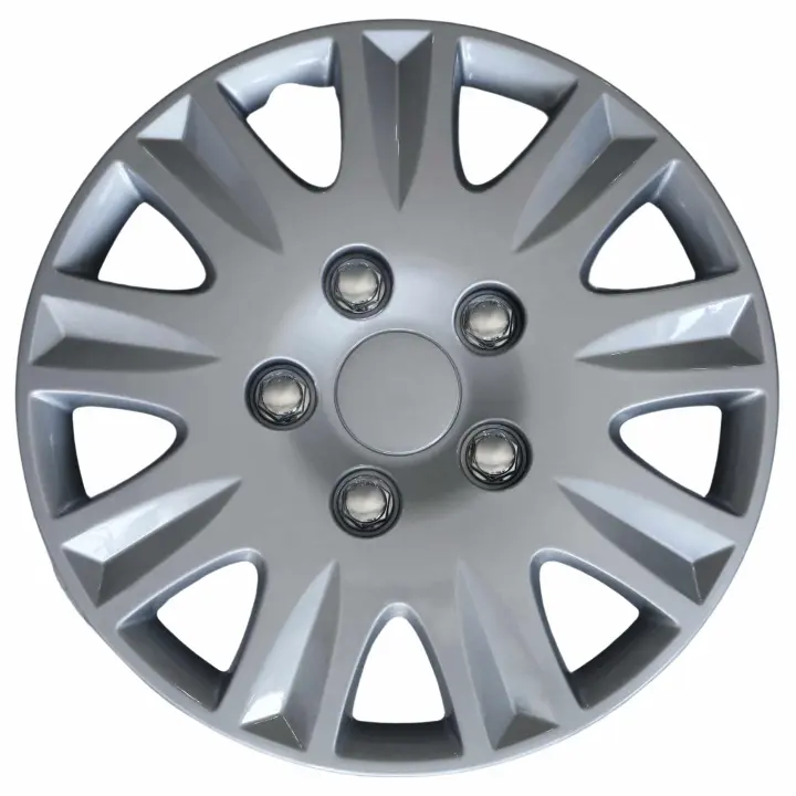 AUTOZOCO Tapacubos universales, Juego de 4 Tapacubos 15 Pulgadas, Tapacubos Coche, Tapacubos Furgoneta, ABS Resistente a Fuertes Impactos, con Anillo sujeción Ajustable, Diseño Menorca, 15 Pulgadas - 1