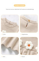 Vestido de Bebé de punto para Niña, enaguas sin Mangas, ropa Infantil con volantes sólidos, Monos Lindos florales, falda para niños - details 6