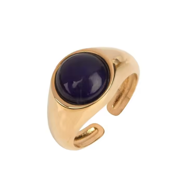Anillo Colección Respira María G. de Jaime con Piedra Sodalita de 9mm - 1