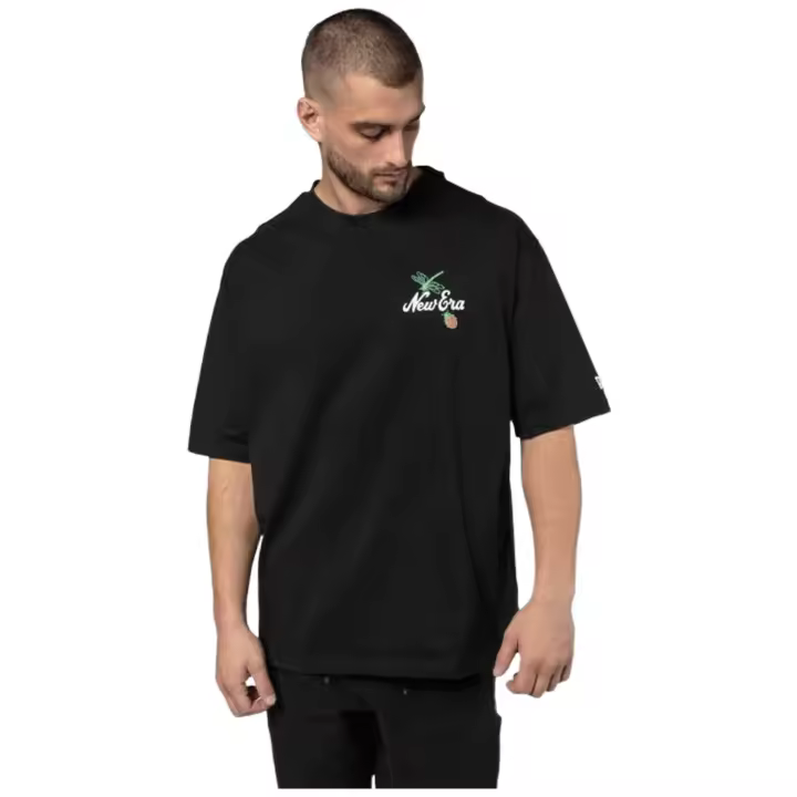 Camiseta de Manga Corta New Era Floral para unisex en color negro - 1