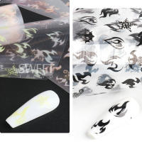 10 Rolls De Uñas Con Diseño De Llama Fluorescente Estilo Neón Para Manicura Adhesivos De Papel Estelar Para Decoración De Halloween - details 8