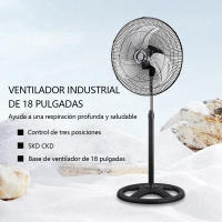 Ventilador de Pie de Metal Negro con Estilo Industrial y Varias Formas, Ventilador de pie de 18 pulgadas, ventilador trifuncional (ventilador de pie, ventilador colgante y ventilador integrable en algunos casos), ventilador vertical, ventilador colgante d - details 0