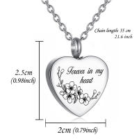 Joyería De Cremación En Forma De Corazón Y Flor Para Mujeres Almacenamiento De Restos En Acero Inoxidable Colgante Memorial Para Humanos - details 1