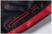 Chaqueta De Cuero PU Para Hombre Con Cierre De Cremallera Y Multiple Bolsillos Estilo Casual Motociclista Primavera 2025 - details 12
