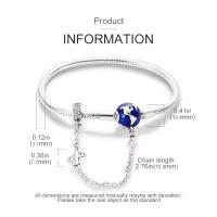 Pulsera de plata de ley 925 con forma de corazón y mariposa para mujer, brazalete de cadena de seguridad, compatible con abalorios originales, joyería - details 9