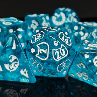 Kit De Dados Poliedros De Doble Color Con Fuente Dorada Para TRPG Y RPG Incluye D20 D12 D10 D8 D6 D4 Juego De Mesa Juguete Para Niños - details 1