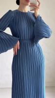 Vestido Maxi De Verano Para Mujer Elegante Con Volantes Y Mangas Bellotas Estilo Office Lady A-Line Midi De Poliéster Y Spandex - details 1