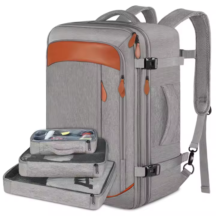 45L Mochela de viaje grande para hombre y Mujer, Maleta Grande expandible, Agua Resistant, mochila Viaje avion Cabin, mochila Mujer - 1