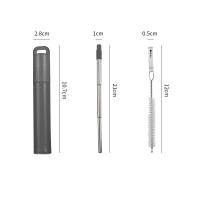 Tiras Telescópicas Reutilizables Portátiles De Acero Inoxidable Plegables Con Llavero Para Viajes Trabajo Y Salidas EDC - details 1