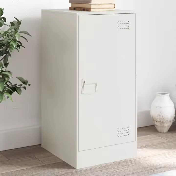 vidaXL Aparador de acero blanco 34,5x39x73 cm - 1