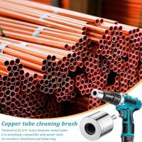 Limpiador de tuberías de cobre, limpiadores de tuberías de 15+22 mm para fontanería, cepillos de limpieza de tubos metálicos para tuberías de cobre, limpiadores de tuberías con brocas eléctricas. - details 4
