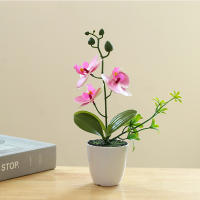 Mini Bonsai Simulado Phalaenopsis Plantas Artificiales En Vaso Para Decoración De Escritorio Comedor Oficina Hogar Y Bodas - details 5